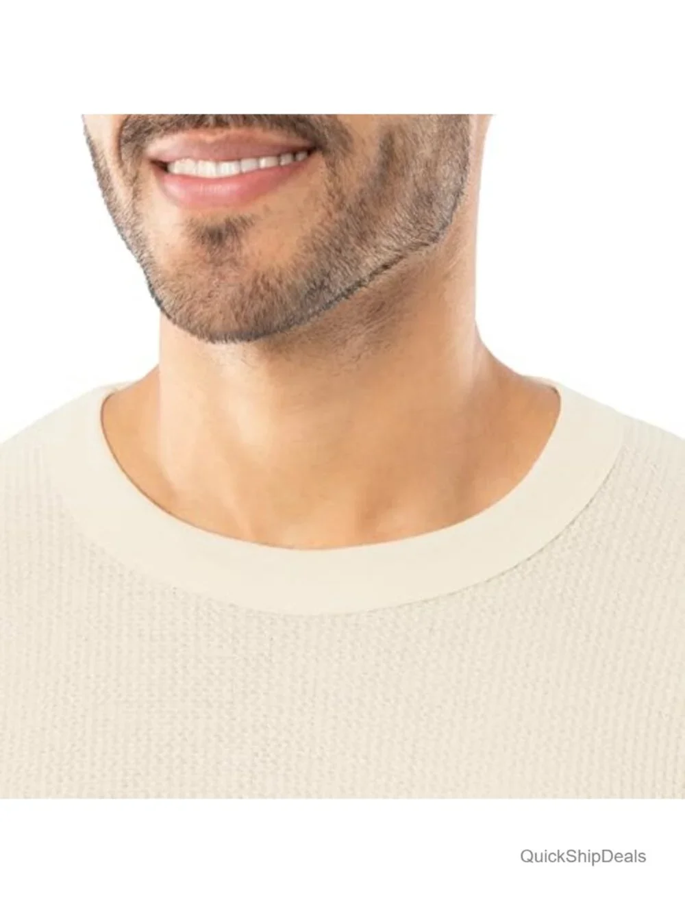 Heavyweight Cotton Waffle Thermal Underwear Crew Top Long Sleeve Men's Base